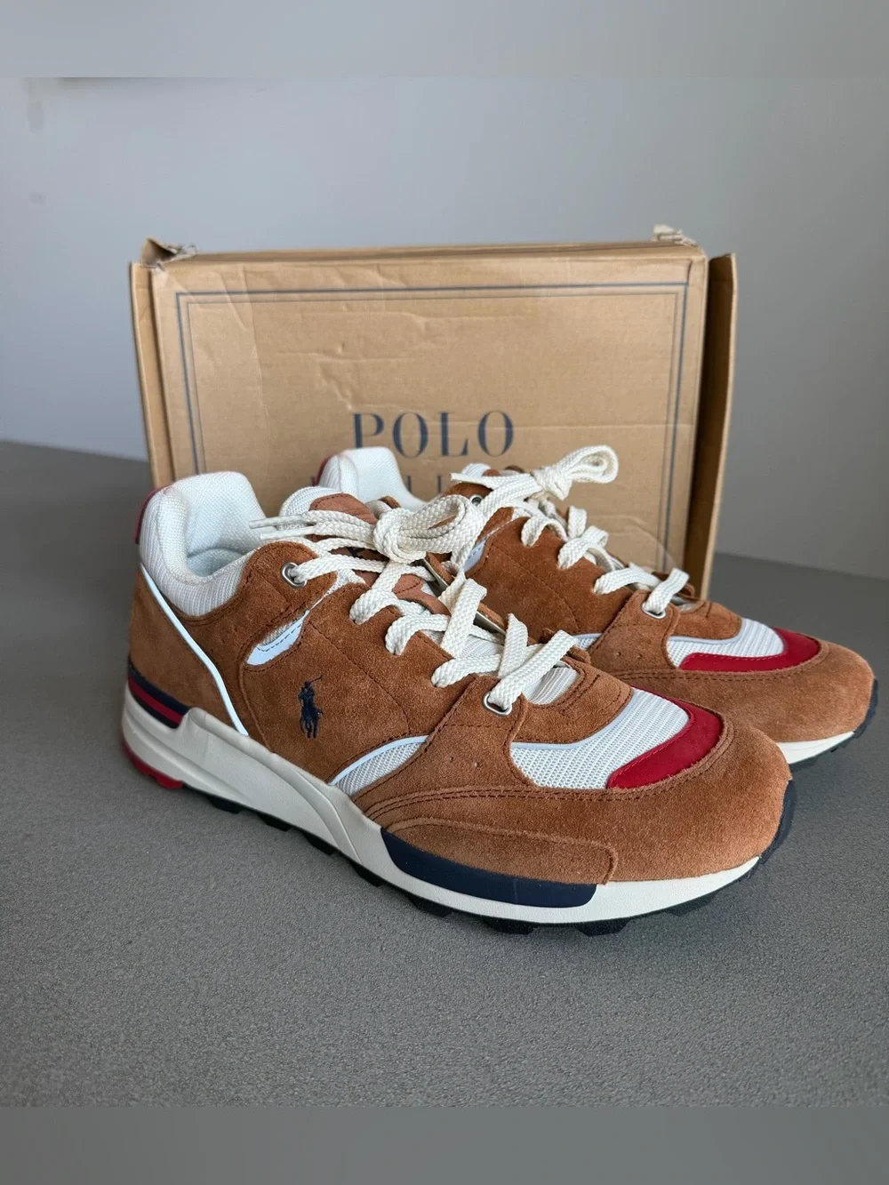 POLO by Ralph Lauren Trackster 200-SK-LTL Teak/Suede/Mesh